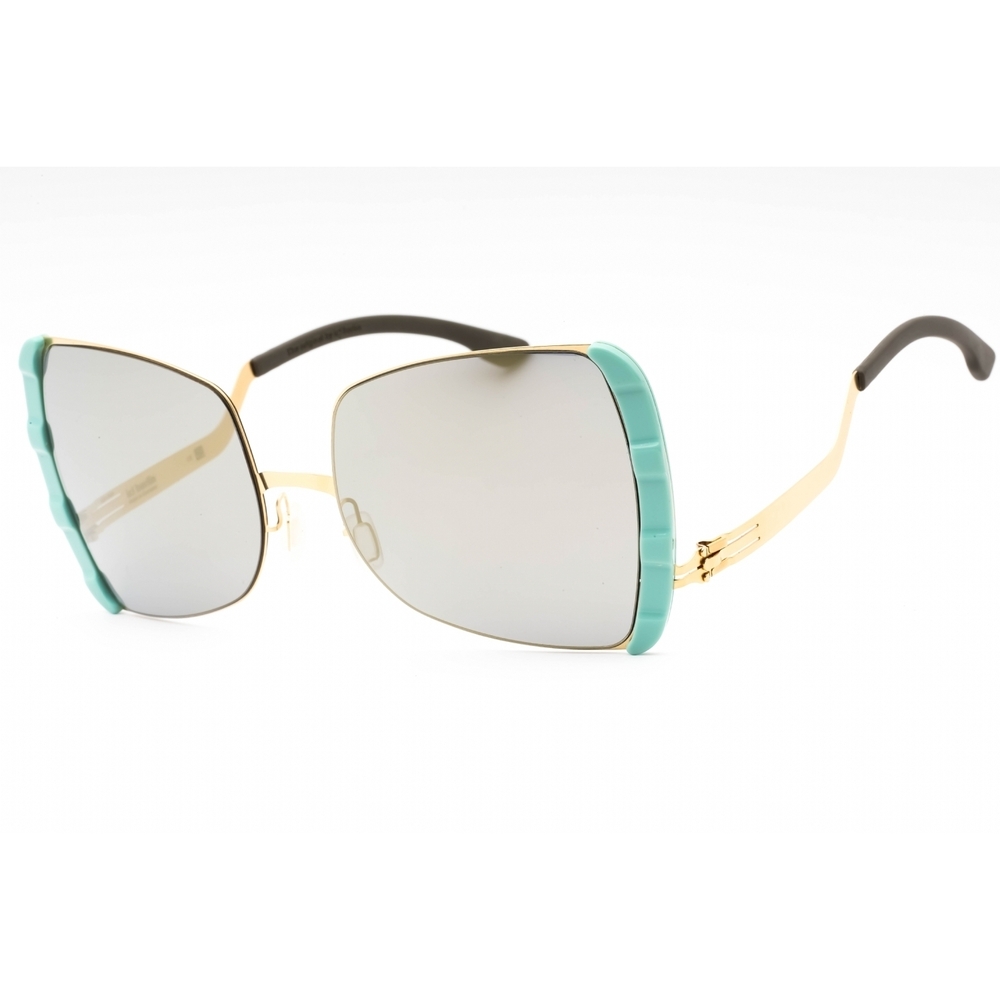 NWT IC Berlin VIP-D0072H248024t15120tt Matt-Gold-Pistachio Oversized Sunglasses